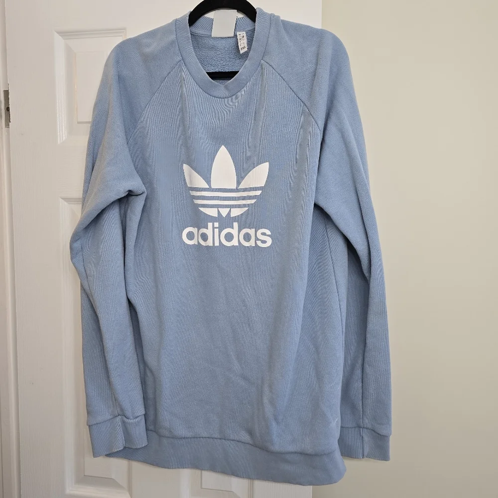 Adidas Men's Light Blue Crewneck Sweater - Picture 2 of 5